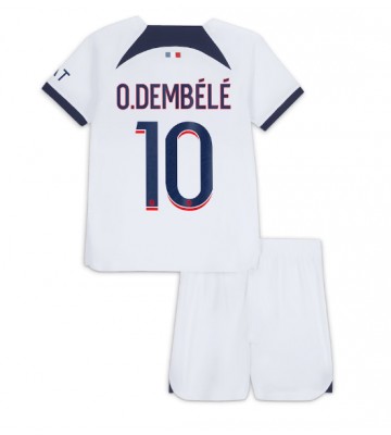 Paris Saint-Germain Ousmane Dembele #10 Replica Away Stadium Kit for Kids 2023-24 Short Sleeve (+ pants)